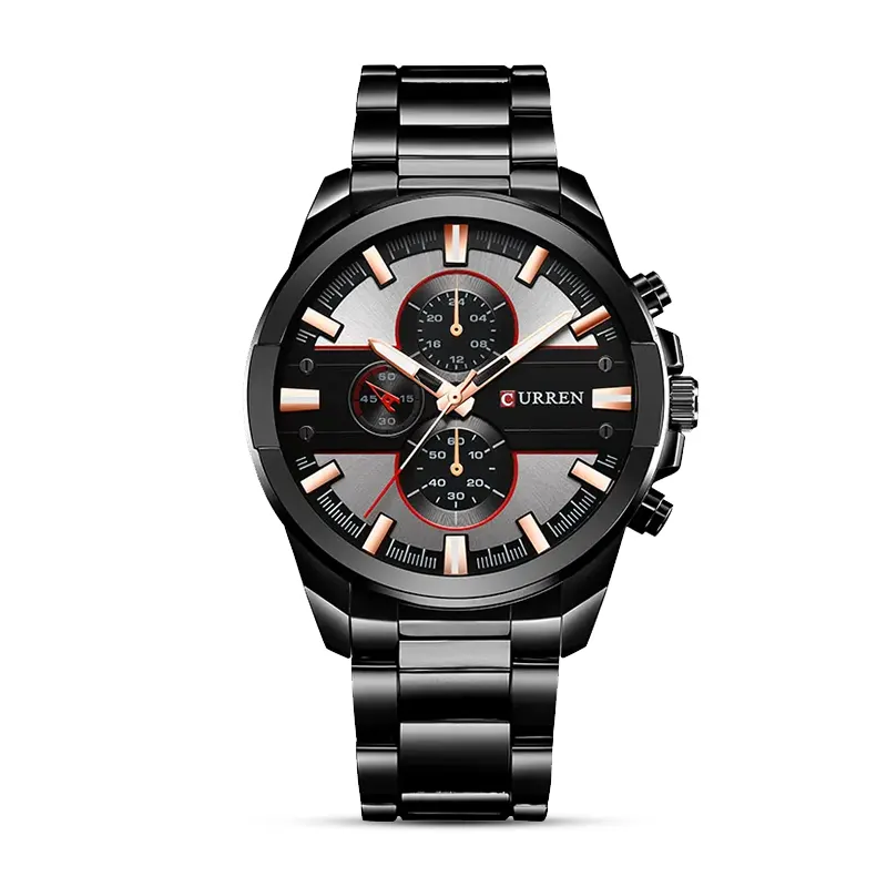 Curren 8274 Chronograph Black Dial Men's Watch